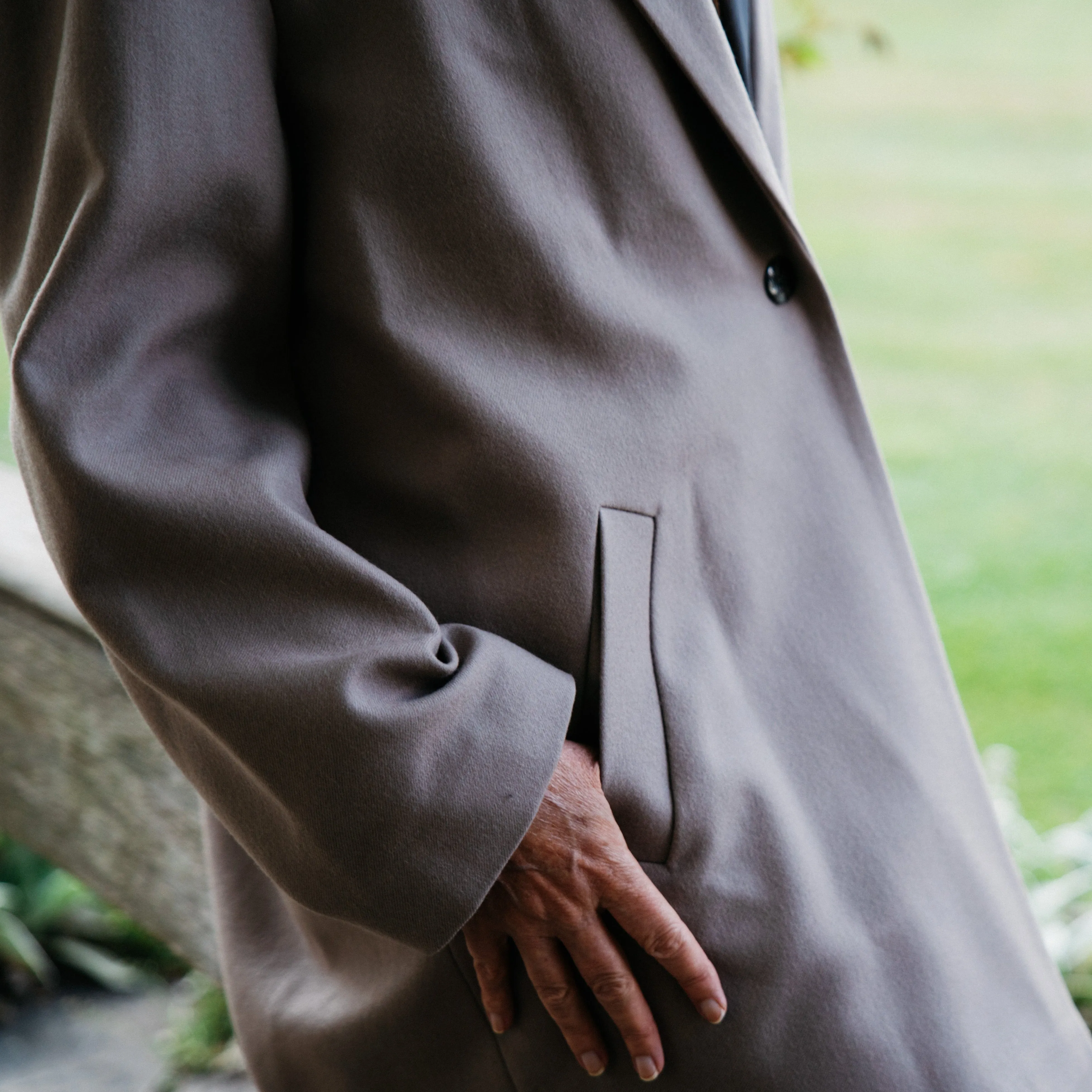 G-THE BOND STREET OVERSIZED JACKET IN SMOKY CAMEL AND CAMEL LINING