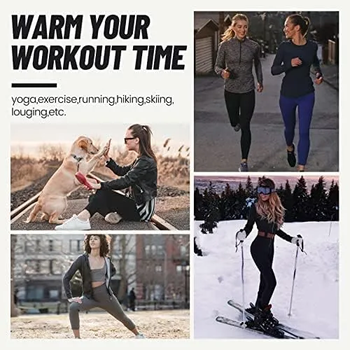 GAYHAY Fleece Lined Leggings Women with Pockets - Thermal High Waisted Winter Yoga Pants Warm Thick Leggings for Workout