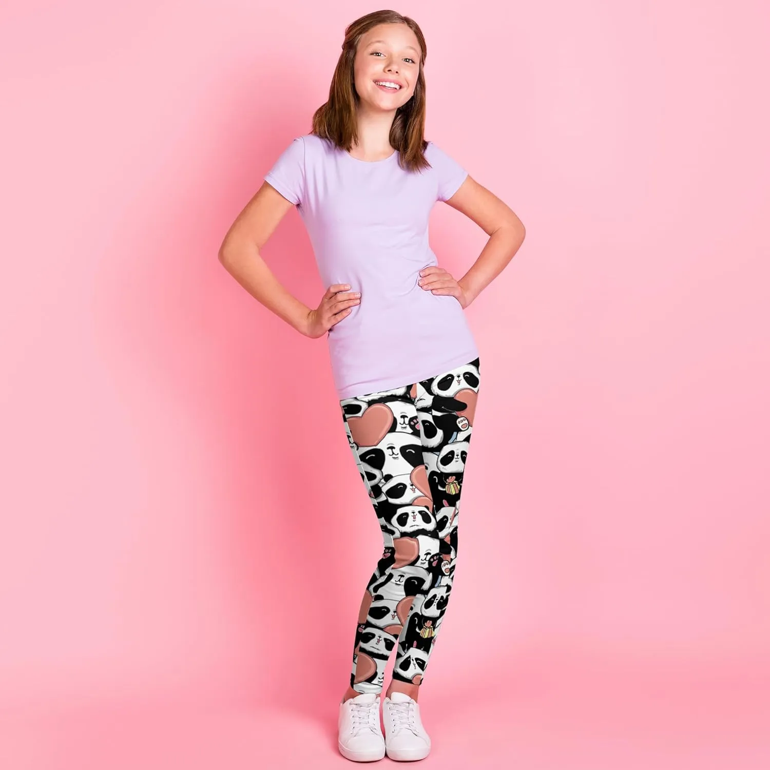 Girls' 3-Pack Printed Leggings Toddlers Active Stretch Leggings Little Kids Yoga Pants 3-10 Years