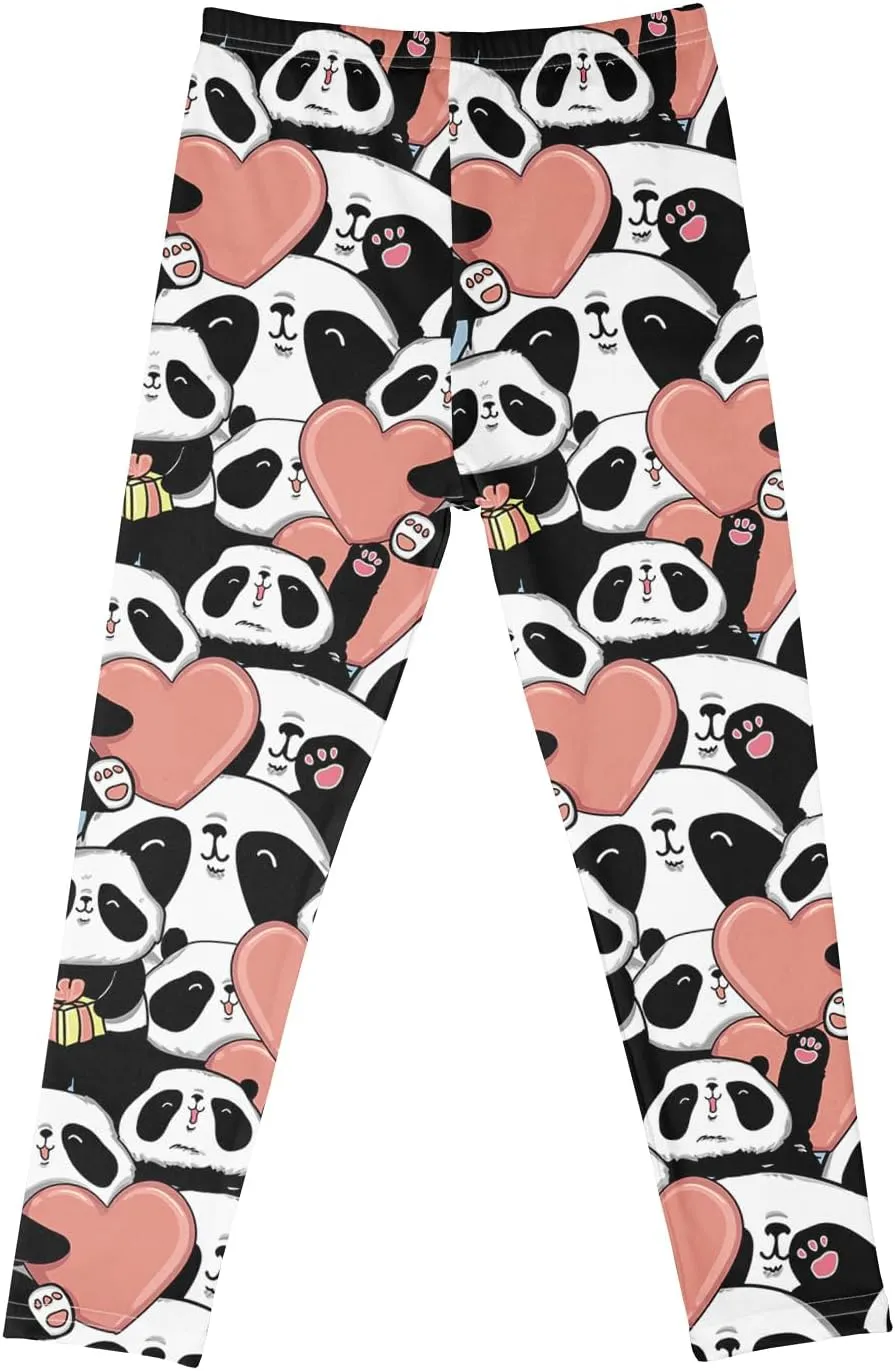 Girls' 3-Pack Printed Leggings Toddlers Active Stretch Leggings Little Kids Yoga Pants 3-10 Years