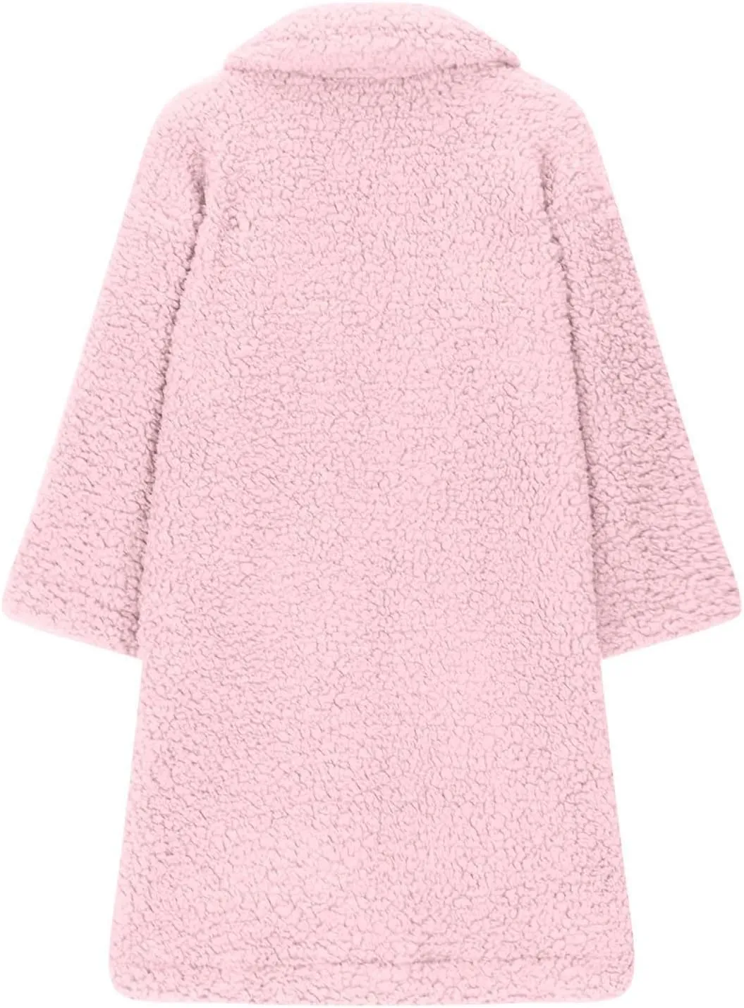 Girls Winter Long Coat Thick Warm Sherpa Teddy Jacket Casual Button Down Fleece Overcoat Faux Fur Outwear 3-12 Years