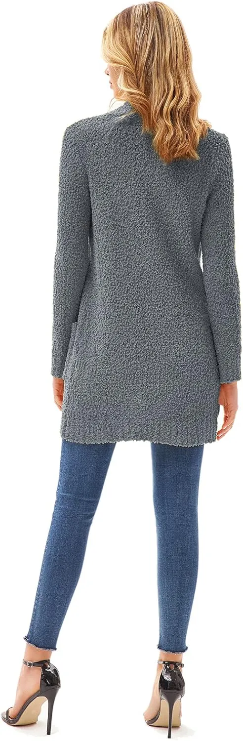 GRACE KARIN Long Cardigan for Women Fuzzy Cardigan Sweater Open Front Chunky Knit Sweater Coat with Pocket