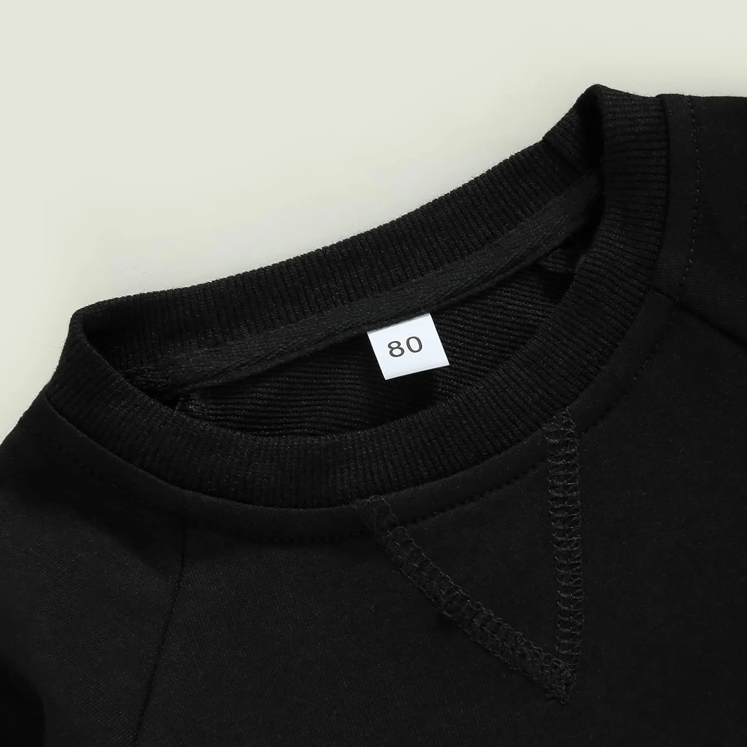 Gueuusu Toddler Kids Baby Boy Girl Crewneck Sweatshirt Cotton Long Sleeve Solid Color Pullover Top Casual Spring Fall Clothes