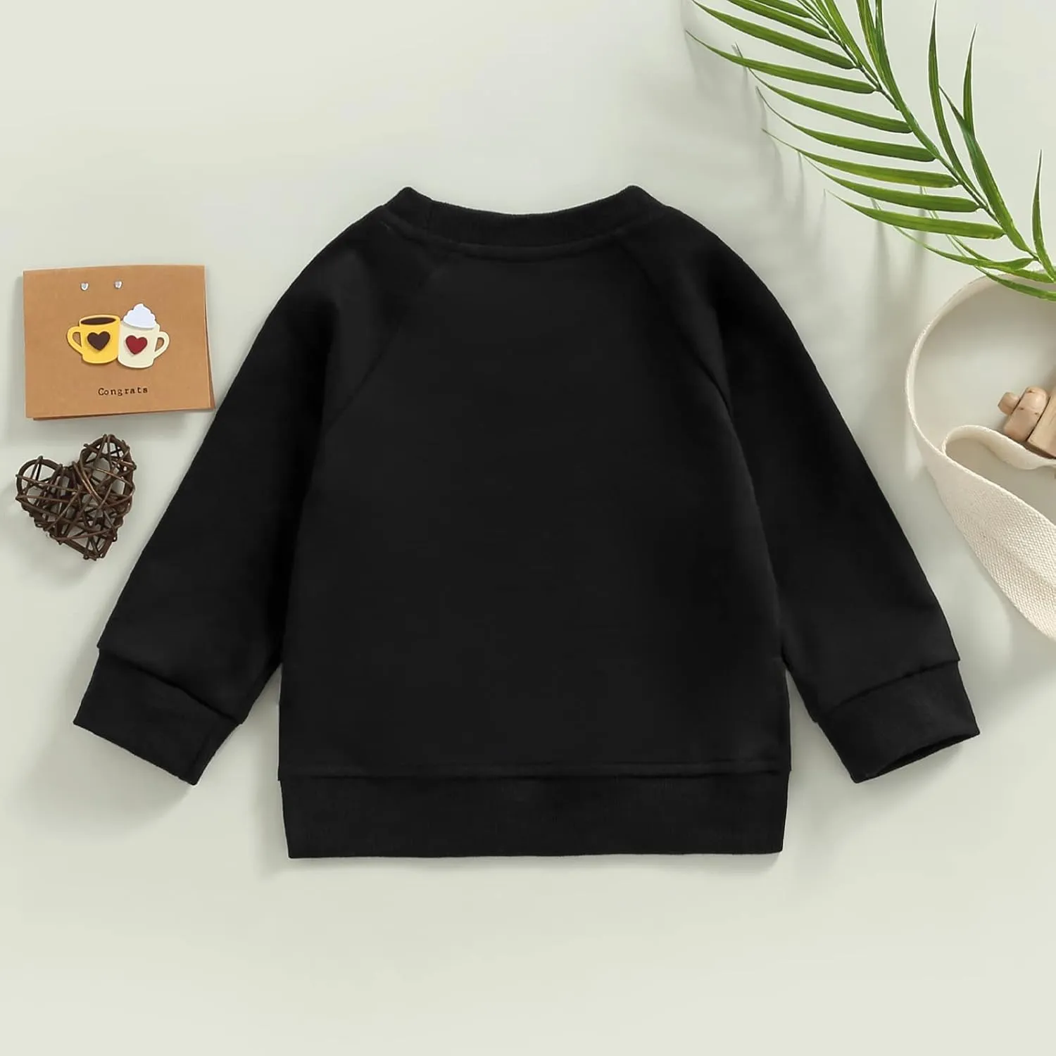 Gueuusu Toddler Kids Baby Boy Girl Crewneck Sweatshirt Cotton Long Sleeve Solid Color Pullover Top Casual Spring Fall Clothes
