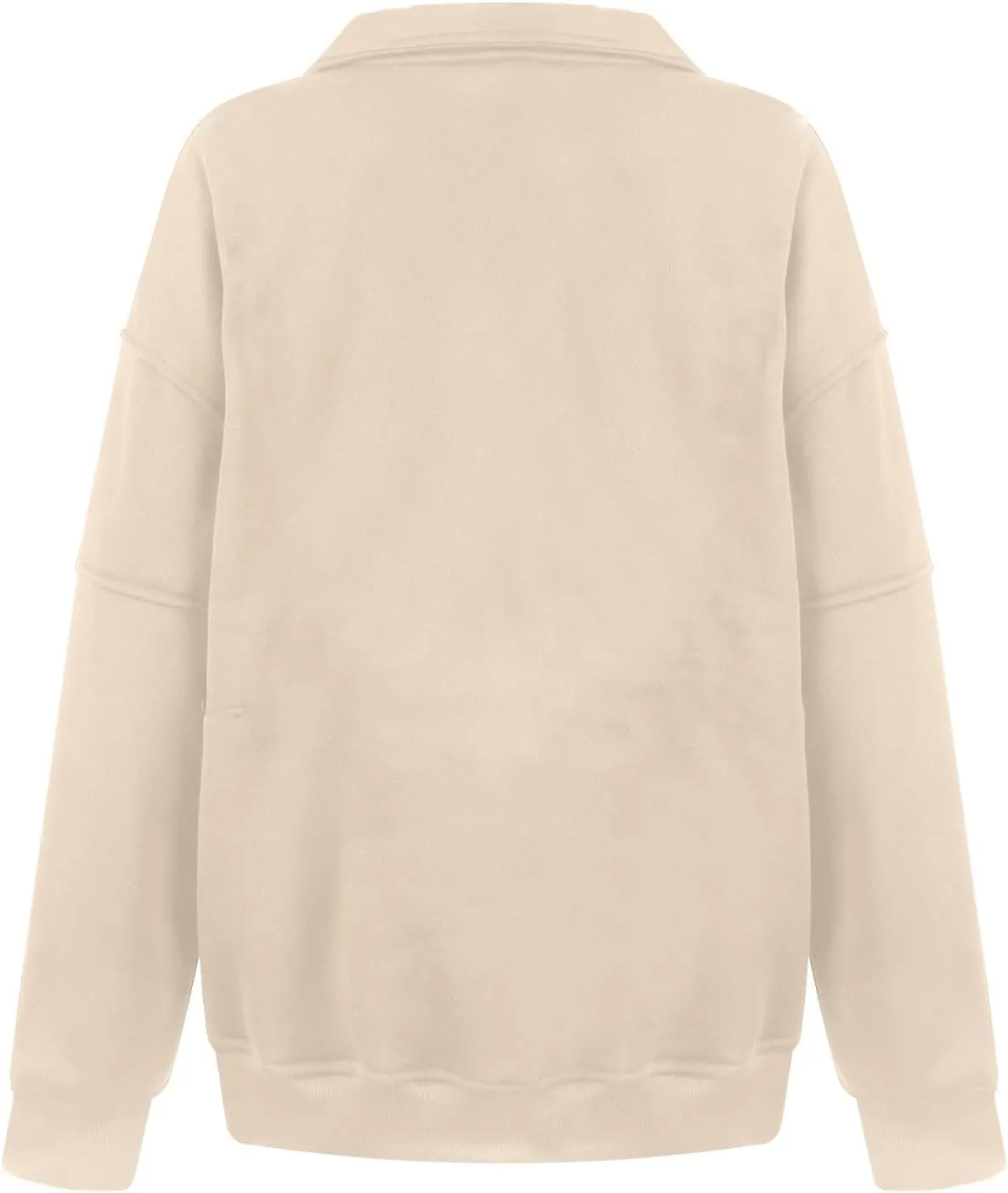Half Zip Pullover Women Cropped Fleece Oversized Sweatshirt Long Sleeve Thumb Hole Quarter Zipper Hoodies with Pockets