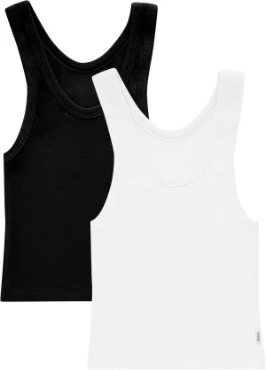 Hanes Women's Originals Rib Tank 2-Pack, Comfywear Stretch Cotton Cropped Top
