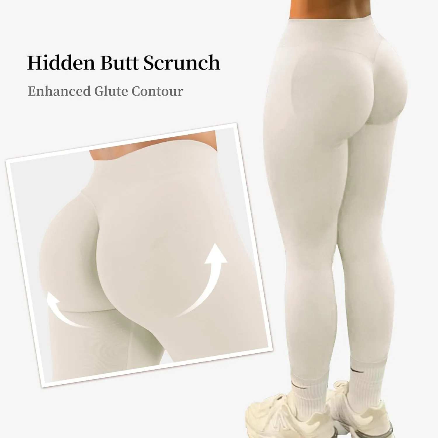 Hidden Scrunch Butt Lifting Leggings for Women Impact Gym Workout Leggings Mid Low Waist Compression Yoga Pants
