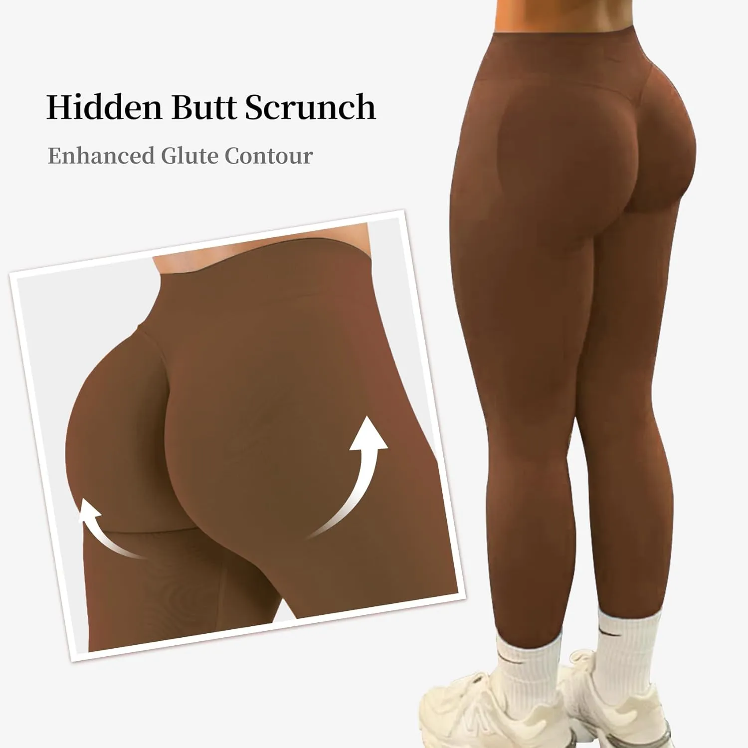Hidden Scrunch Butt Lifting Leggings for Women Impact Gym Workout Leggings Mid Low Waist Compression Yoga Pants