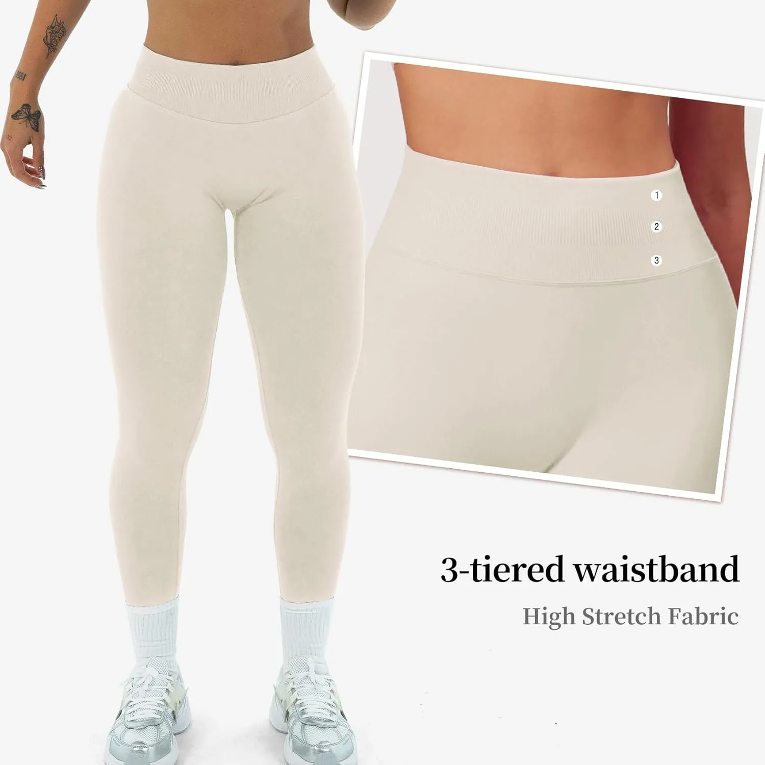 Hidden Scrunch Butt Lifting Leggings for Women Impact Gym Workout Leggings Mid Low Waist Compression Yoga Pants