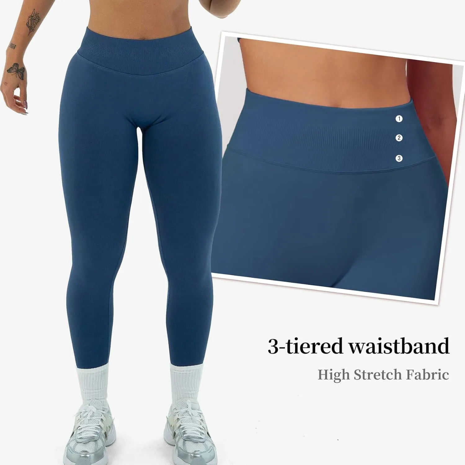 Hidden Scrunch Butt Lifting Leggings for Women Impact Gym Workout Leggings Mid Low Waist Compression Yoga Pants