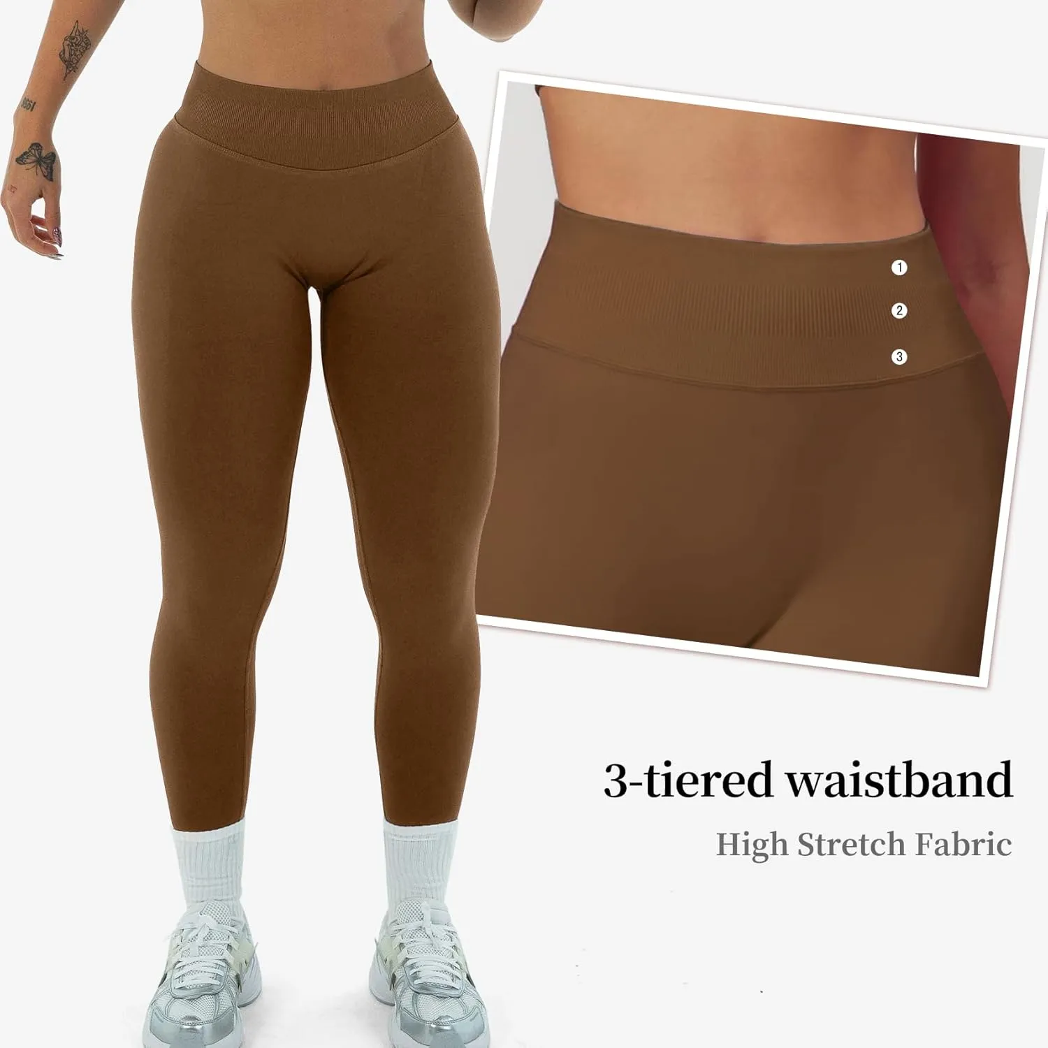 Hidden Scrunch Butt Lifting Leggings for Women Impact Gym Workout Leggings Mid Low Waist Compression Yoga Pants
