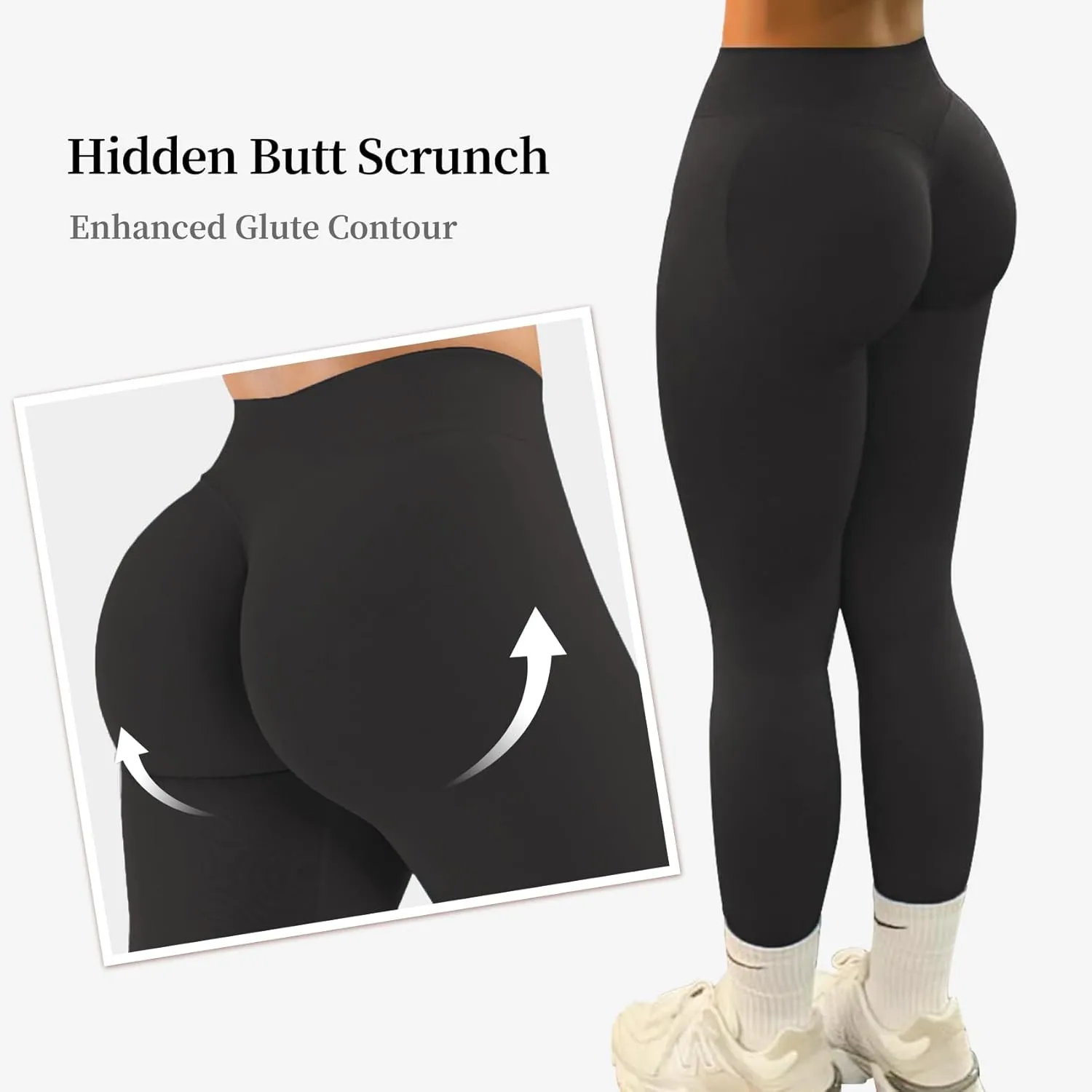 Hidden Scrunch Butt Lifting Leggings for Women Impact Gym Workout Leggings Mid Low Waist Compression Yoga Pants