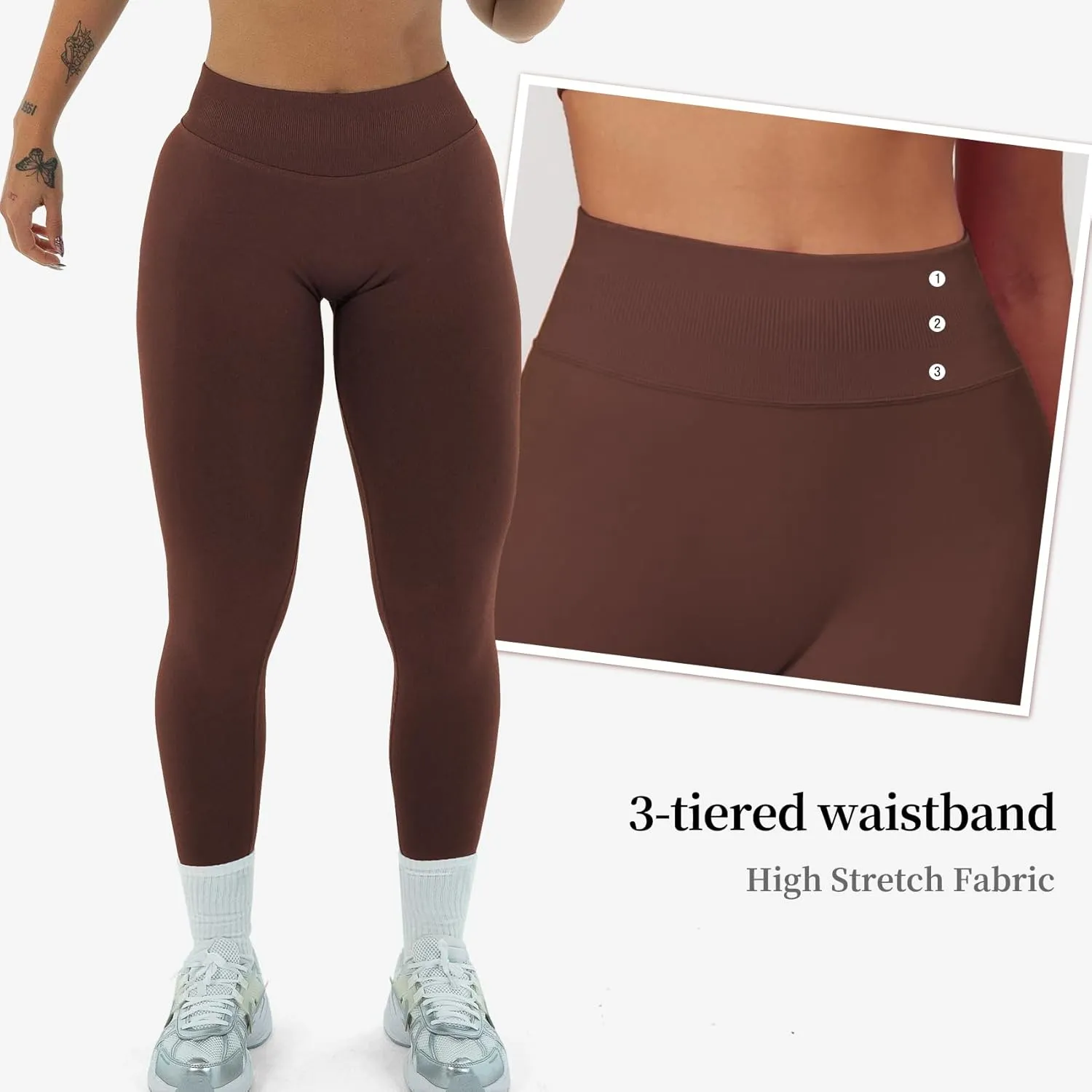 Hidden Scrunch Butt Lifting Leggings for Women Impact Gym Workout Leggings Mid Low Waist Compression Yoga Pants