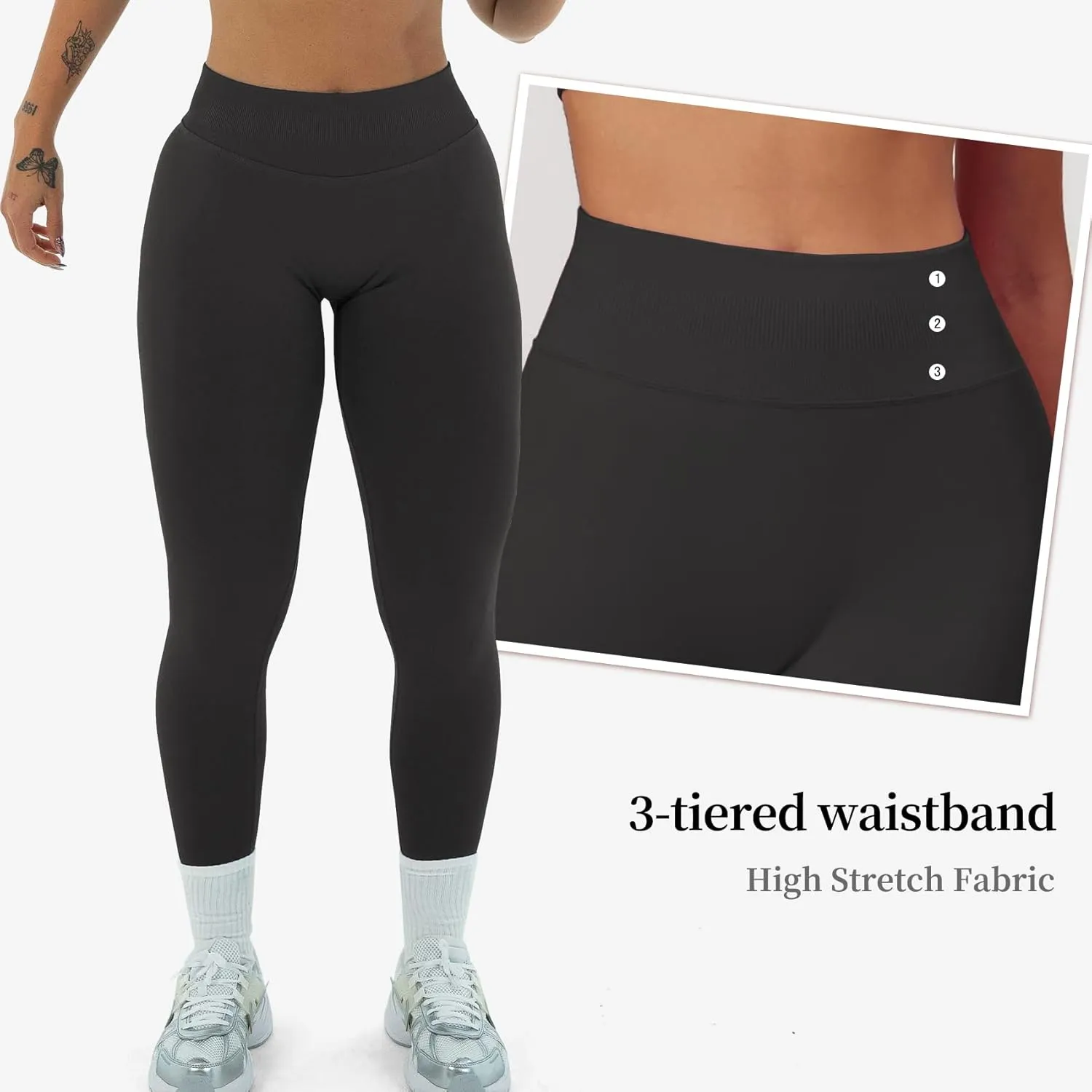 Hidden Scrunch Butt Lifting Leggings for Women Impact Gym Workout Leggings Mid Low Waist Compression Yoga Pants