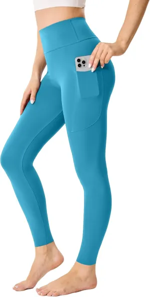High Waisted Butt Lifting Seamless Athletic Leggings with Pockets Tummy Control Workout Yoga Pants Leggings for Women