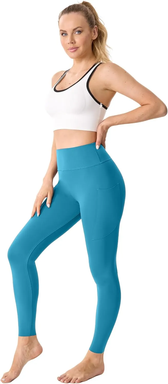 High Waisted Butt Lifting Seamless Athletic Leggings with Pockets Tummy Control Workout Yoga Pants Leggings for Women