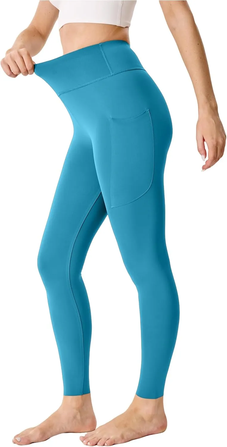 High Waisted Butt Lifting Seamless Athletic Leggings with Pockets Tummy Control Workout Yoga Pants Leggings for Women