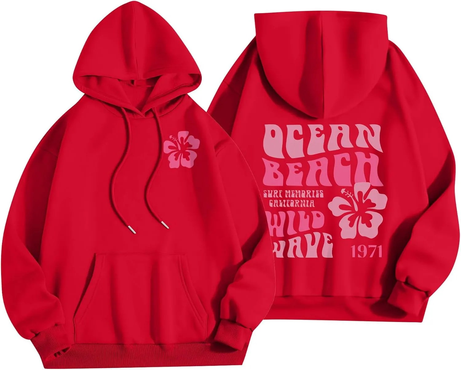 Hoodies For Teen Girls Letter Print Long Sleeve Drawstring Casual Graphic Pullover Cute Oversize Hoodie