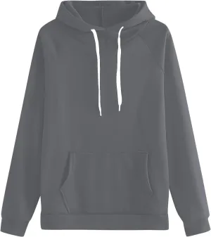 Hoodies for Women Solid Color Oversized Sweatshirts Pullover Winter Fall Comfy Long Sleeve 2024 Trendy Casual Clothes