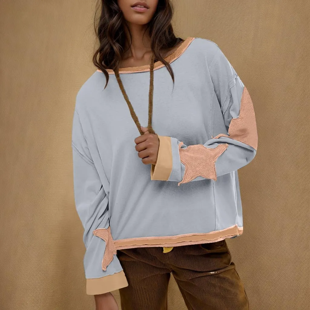 Hvyesh Sweatshirts for Women Crewneck Trendy 2025, Loose, Fall Tops Long Sleeve, FP Dupes, Fashion Cropped Workout Sweatshirt