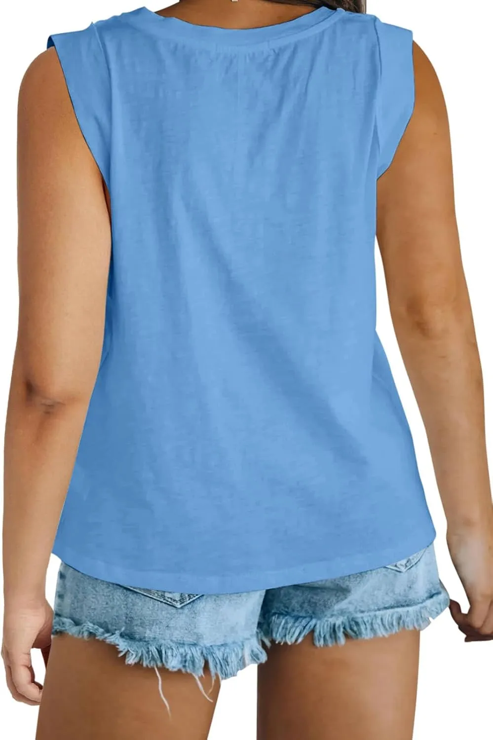 Imily Bela Womens Plus Size Tank Tops Sleeveless Crew Neck Summer Casual Basic Tees Shirts