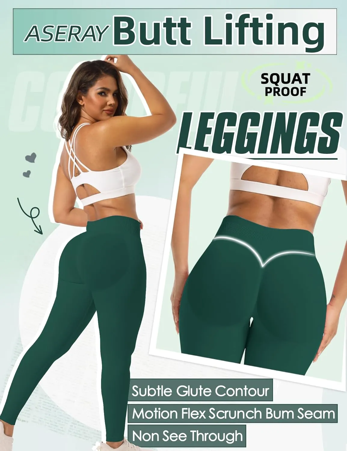 Impact Seamless Workout Gym Leggings for Women Scrunch Butt Lifting Leggings for Women Tummy Control Yoga Pants