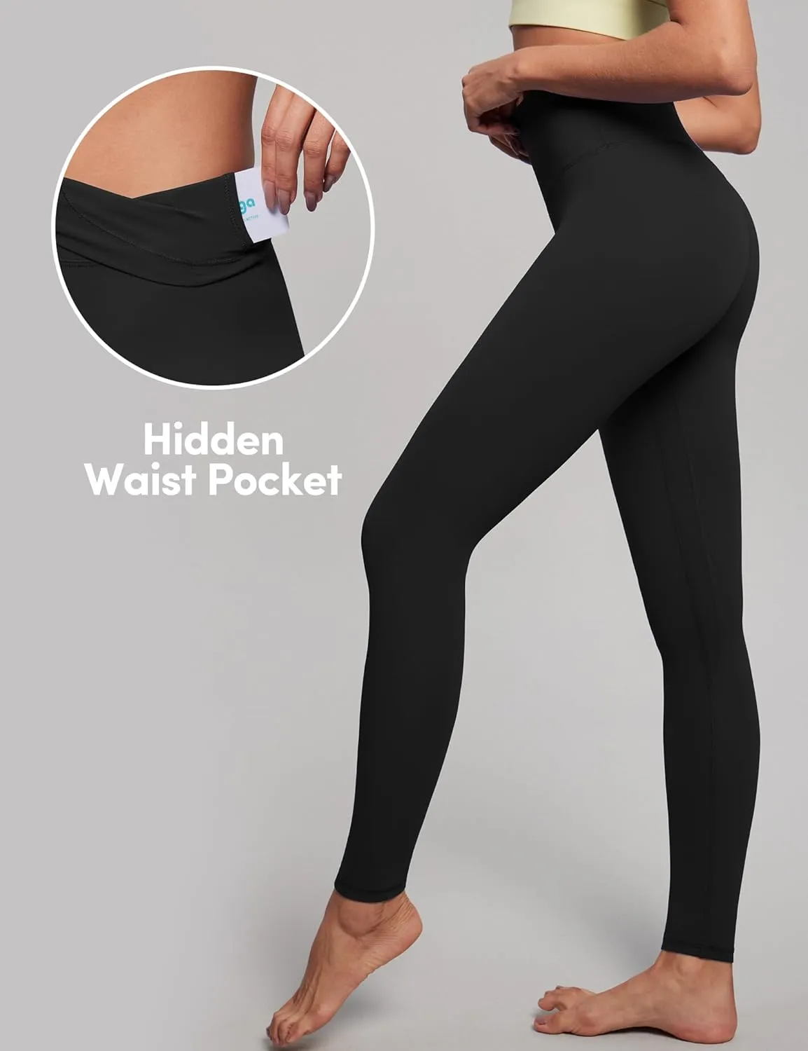 IUGA High Waisted Leggings for Women Tummy Control Buttery Soft Workout Leggings Compression Gym Yoga Leggings