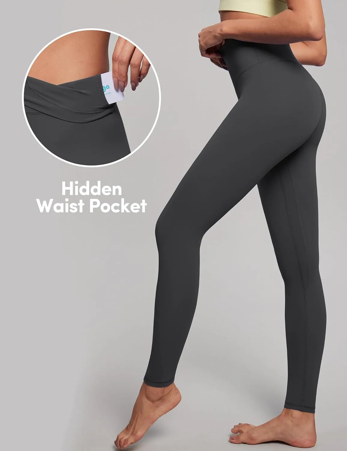 IUGA High Waisted Leggings for Women Tummy Control Buttery Soft Workout Leggings Compression Gym Yoga Leggings