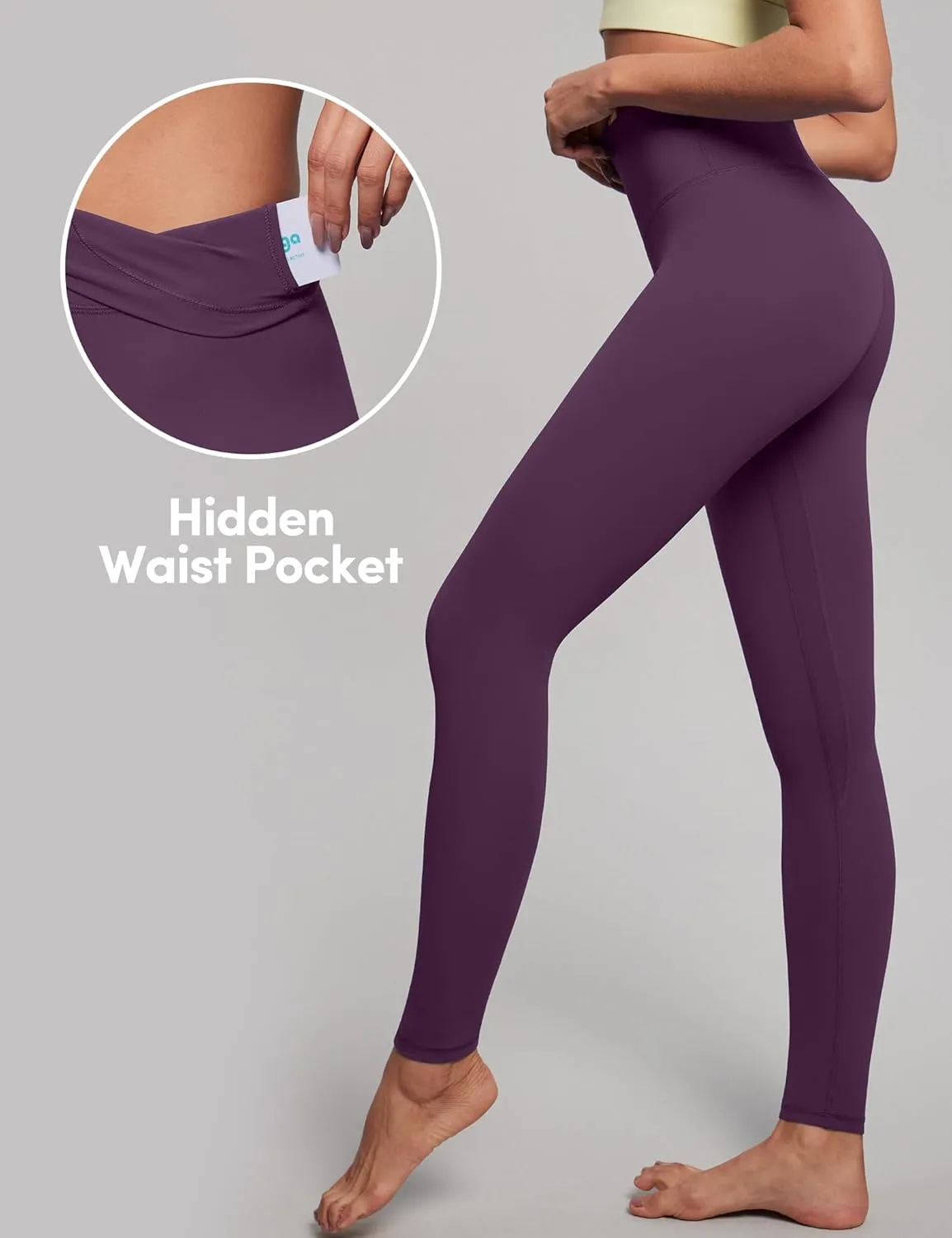 IUGA High Waisted Leggings for Women Tummy Control Buttery Soft Workout Leggings Compression Gym Yoga Leggings