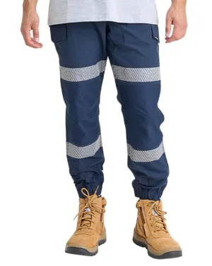 Jet-Lite Hybrid Taped Elastic Waist Cuff Pant - Navy