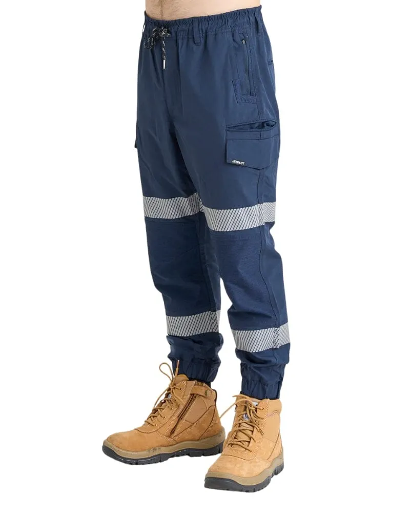 Jet-Lite Hybrid Taped Elastic Waist Cuff Pant - Navy