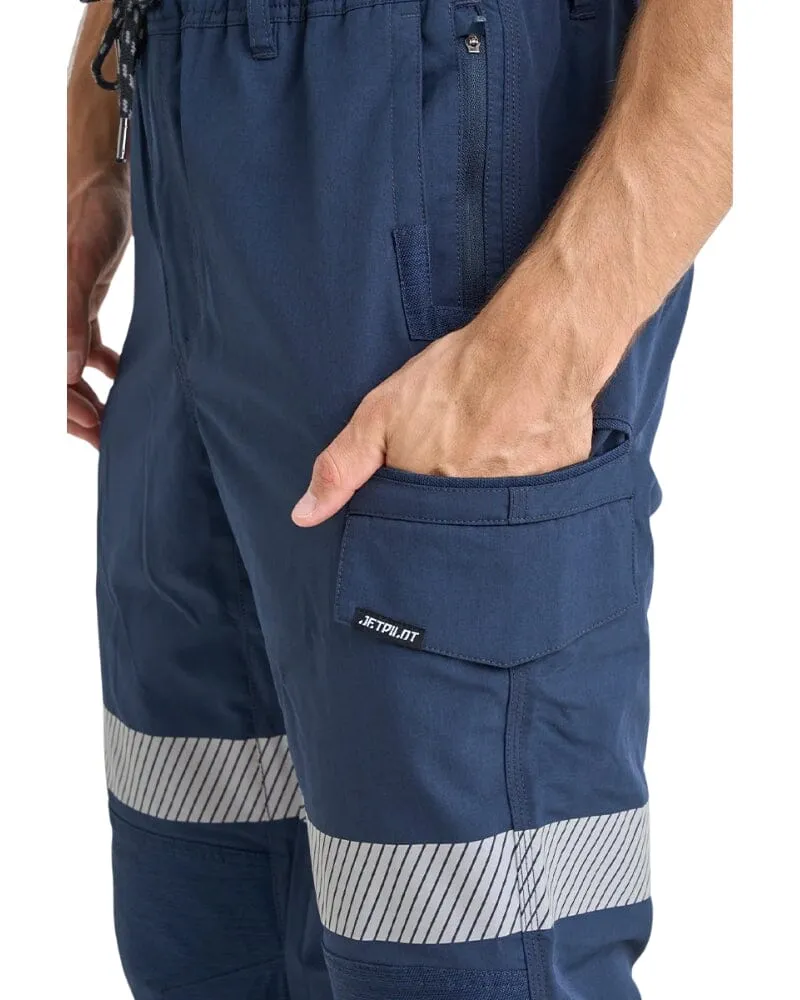 Jet-Lite Hybrid Taped Elastic Waist Cuff Pant - Navy