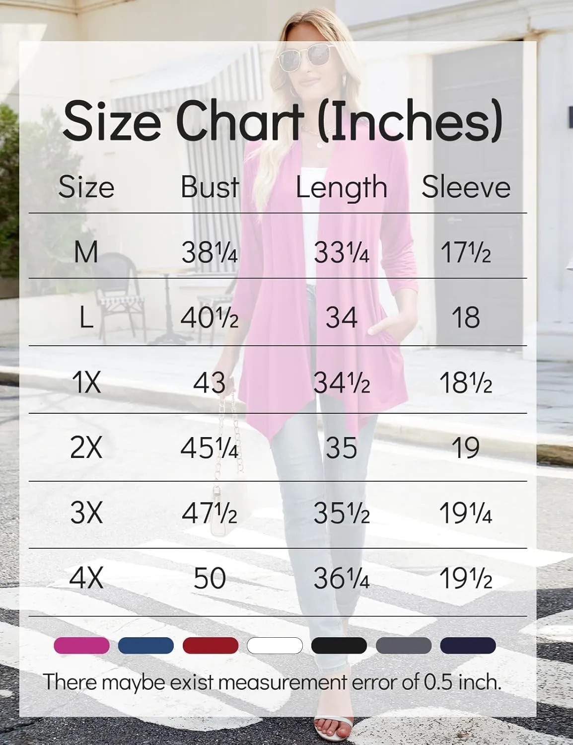 JollieLovin Women 3/4 Sleeve Lightweight Cardigan Plus Size Open Front Draped