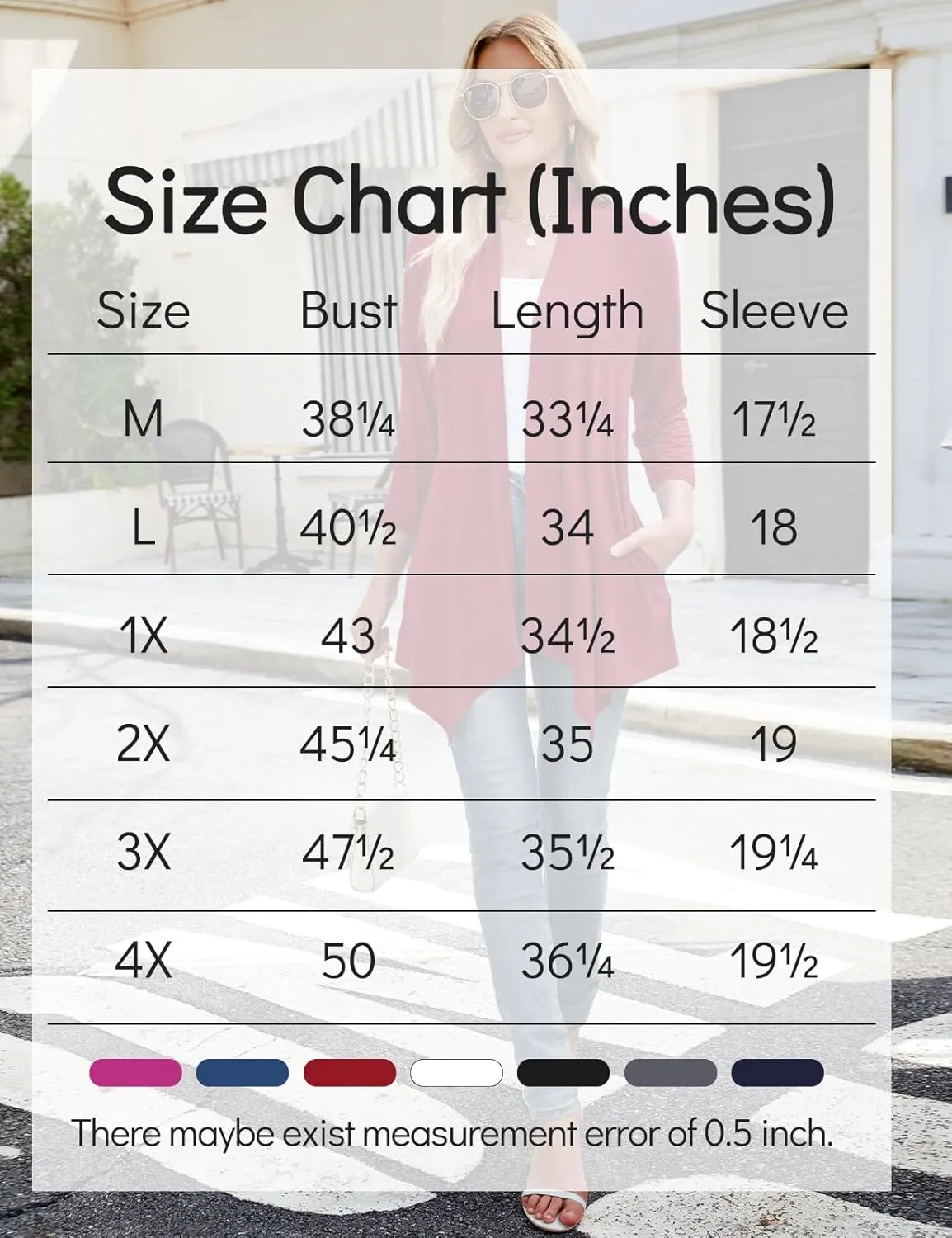 JollieLovin Women 3/4 Sleeve Lightweight Cardigan Plus Size Open Front Draped