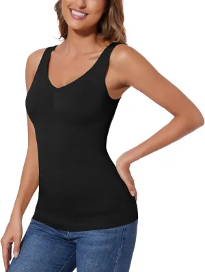 JOYSHAPER Women Tummy Control Shapewear Tank Tops V Neck Seamless Compression Camisole Slimming Body Shaper Camisole