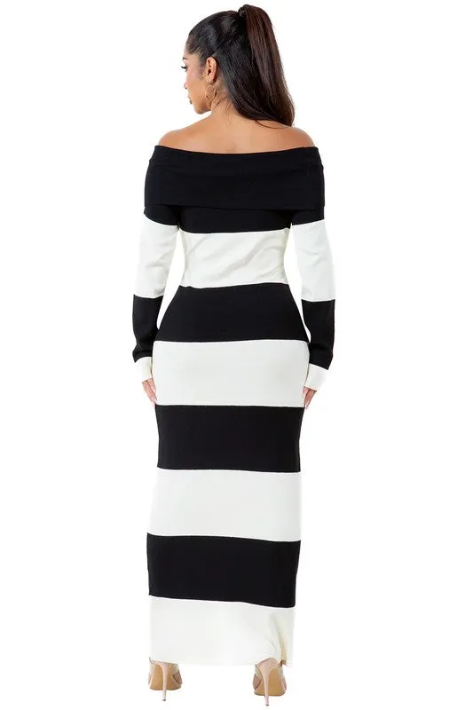JUSTINE FITTED MAXI KNIT DRESS