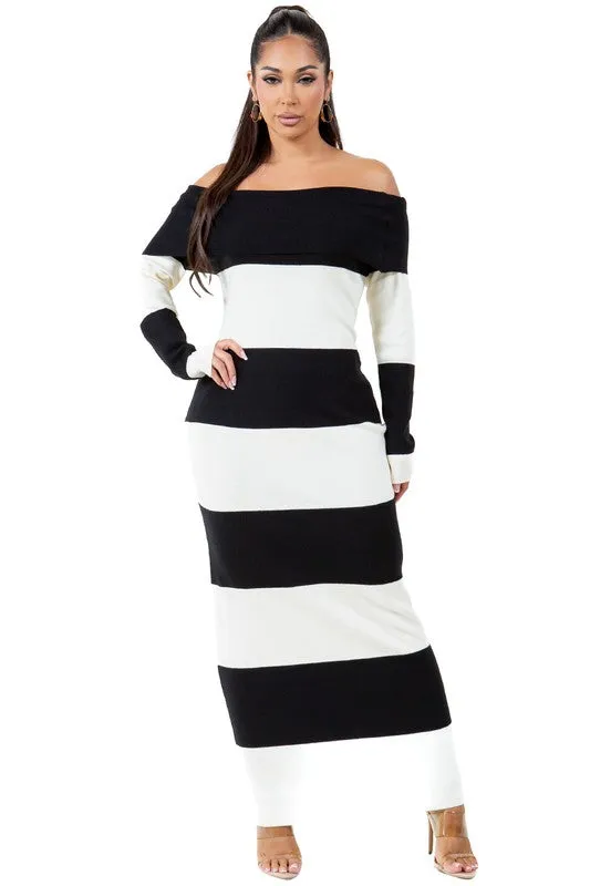 JUSTINE FITTED MAXI KNIT DRESS