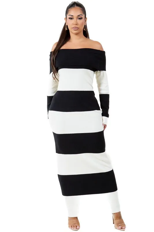 JUSTINE FITTED MAXI KNIT DRESS