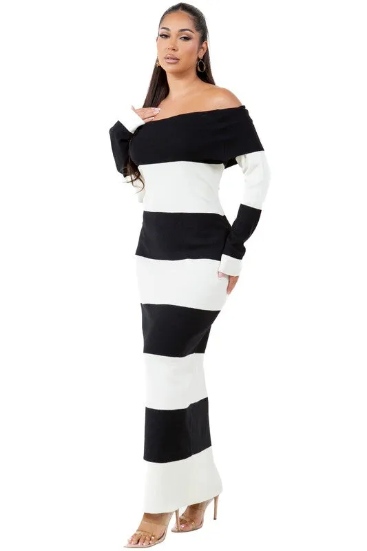 JUSTINE FITTED MAXI KNIT DRESS