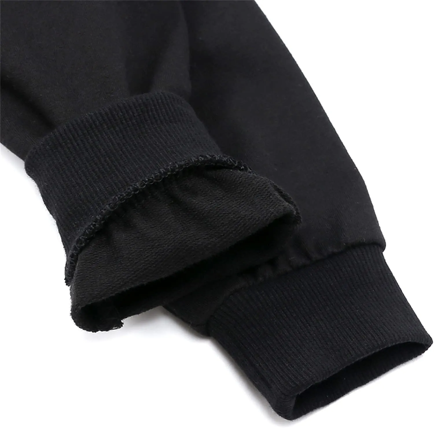 KAGAYD Toddler Boys Girls Hoodies Pullover Fleece Sweatshirt Children Black Solid Color Babies Hooded Top Active Sports
