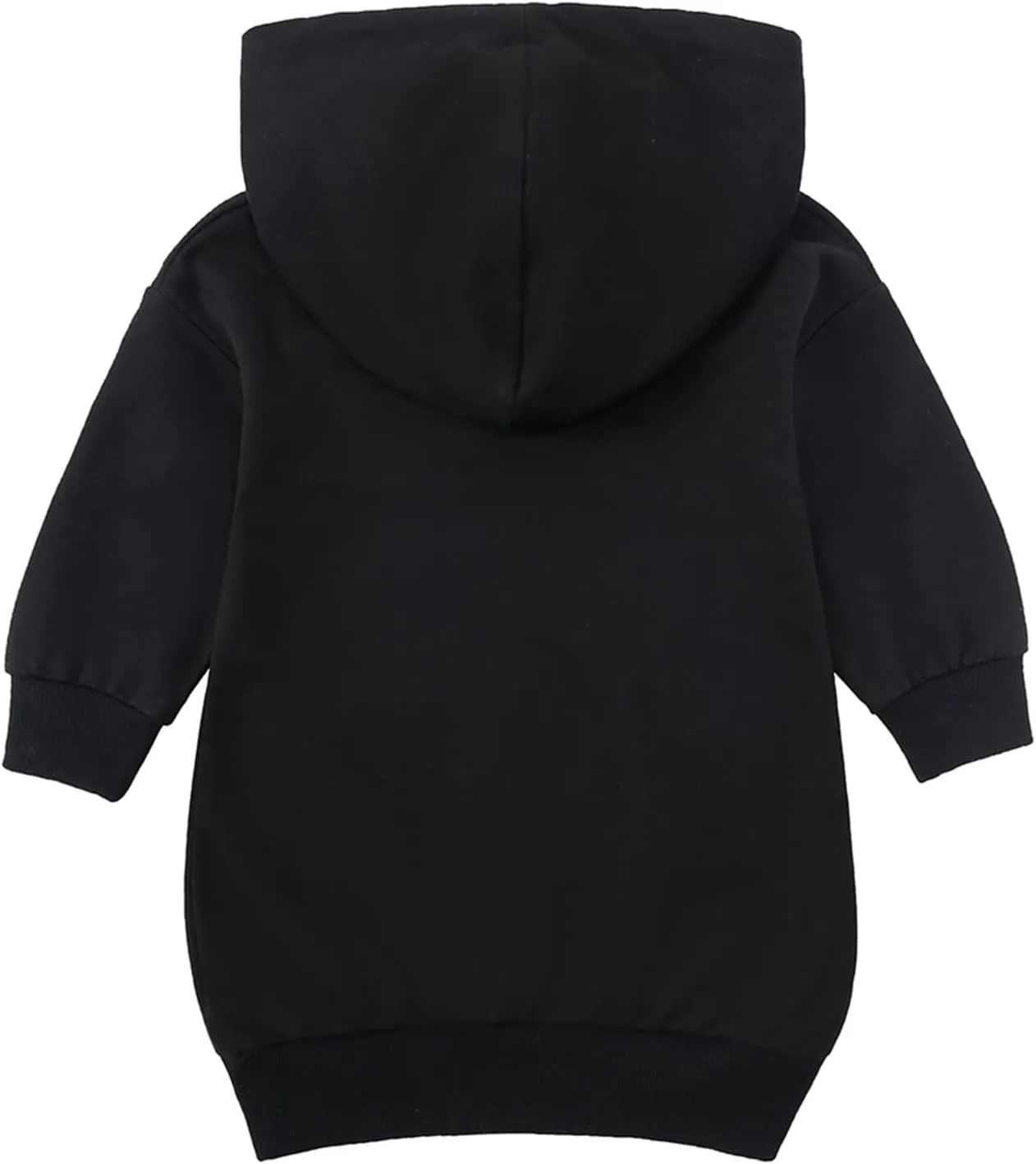 KAGAYD Toddler Boys Girls Hoodies Pullover Fleece Sweatshirt Children Black Solid Color Babies Hooded Top Active Sports