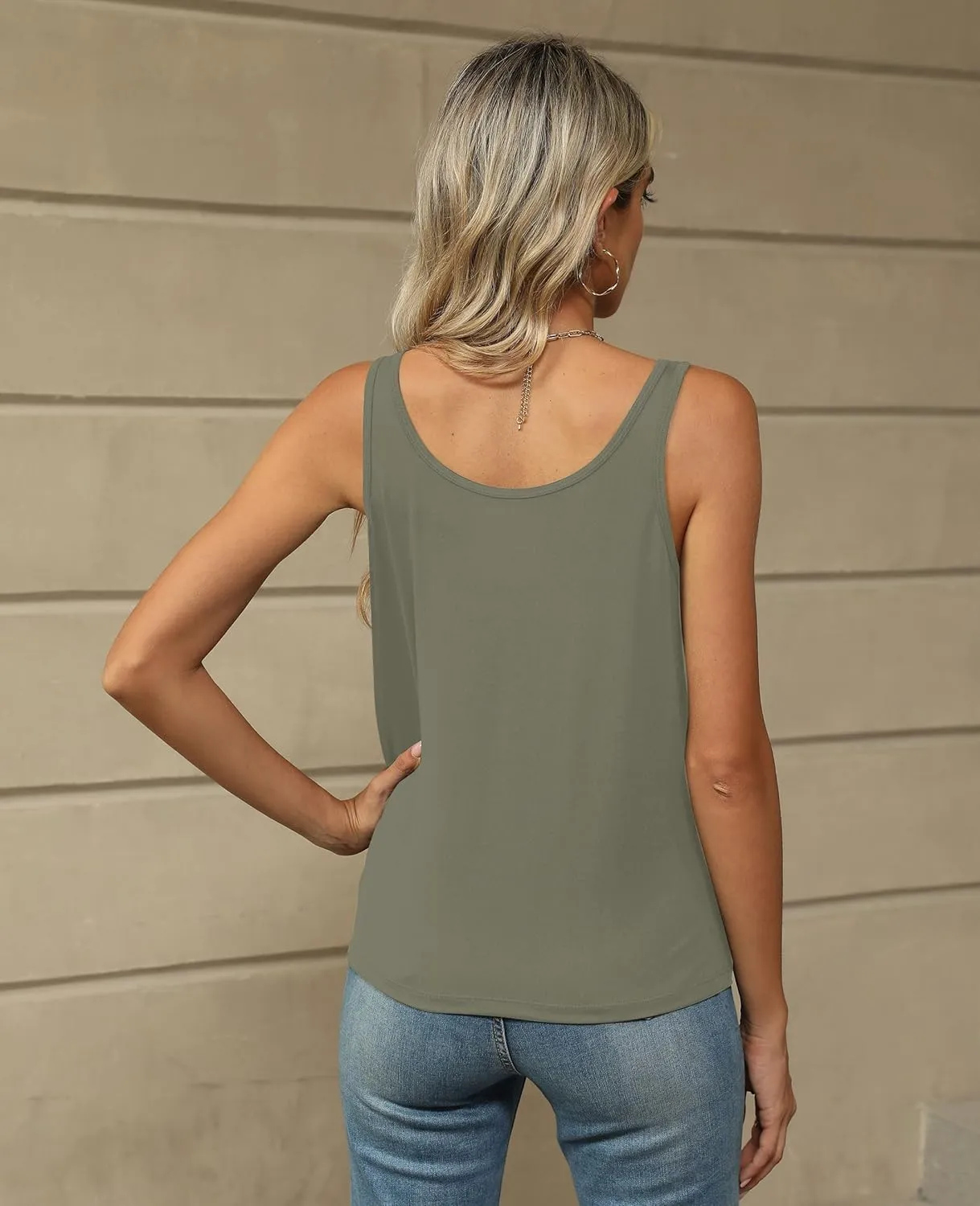 KevaMolly Basic Tank Top Woman UPF 50  Casual Soft Scoop Neck Sleeveless Classic Fit Tops 2025 Outfits Clothes