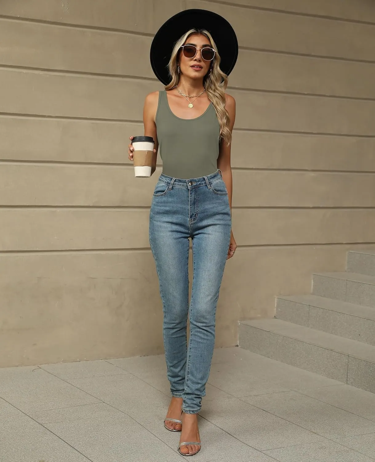 KevaMolly Basic Tank Top Woman UPF 50  Casual Soft Scoop Neck Sleeveless Classic Fit Tops 2025 Outfits Clothes