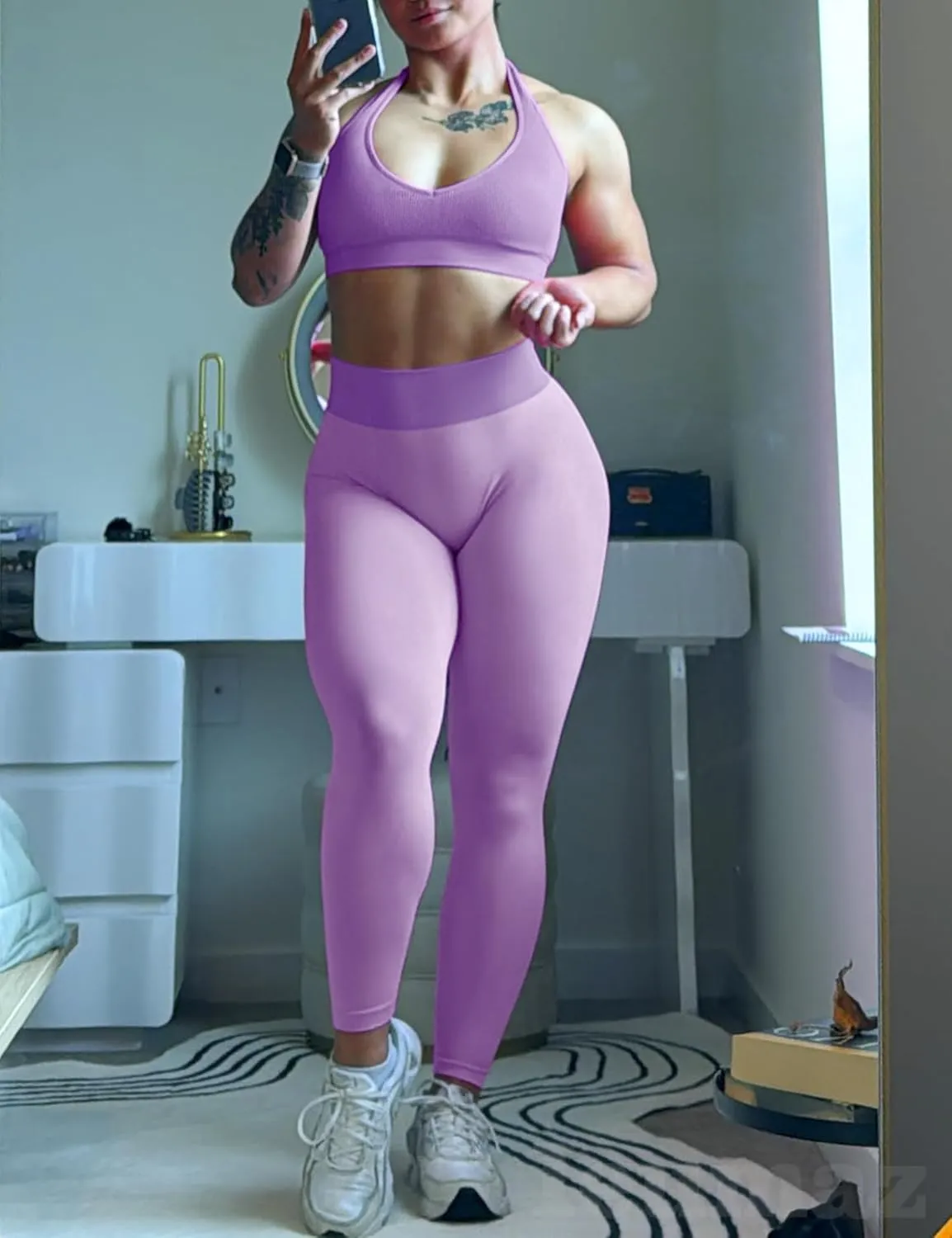 Knockout Seamless Gym Workout Leggings Scrunch Butt Lifting Leggings for Women High Waist Tummy Control Yoga Pants