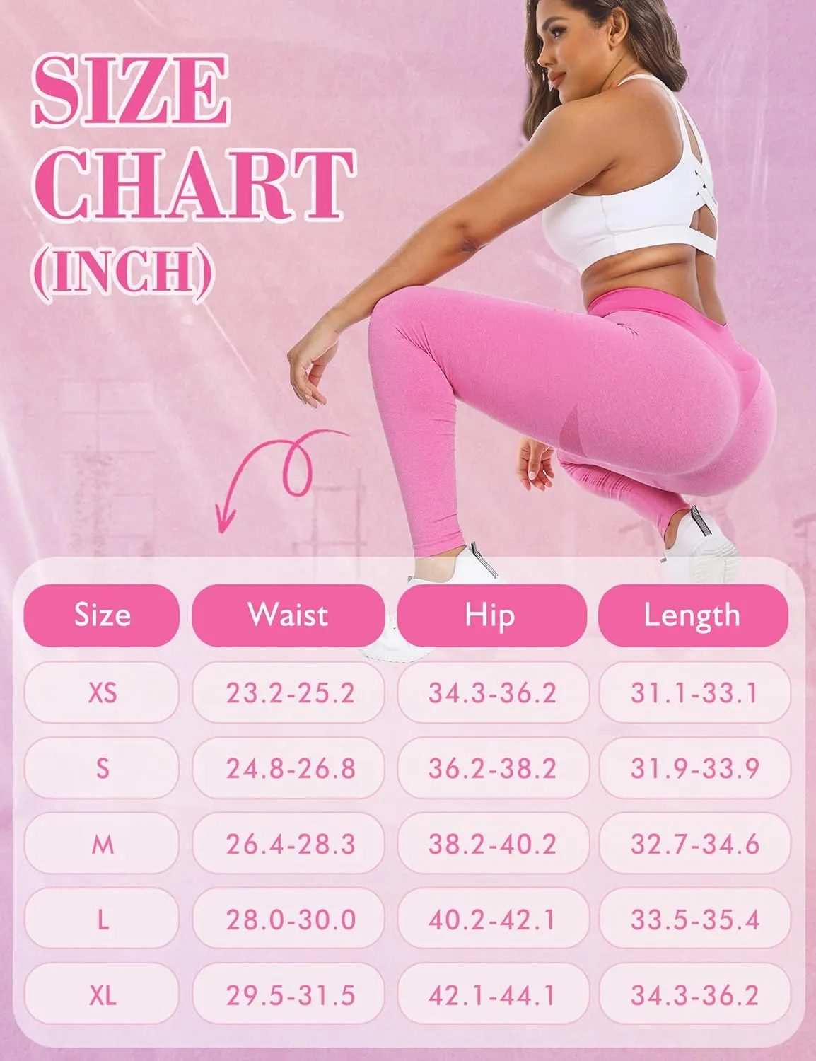 Knockout Seamless Gym Workout Leggings Scrunch Butt Lifting Leggings for Women High Waist Tummy Control Yoga Pants