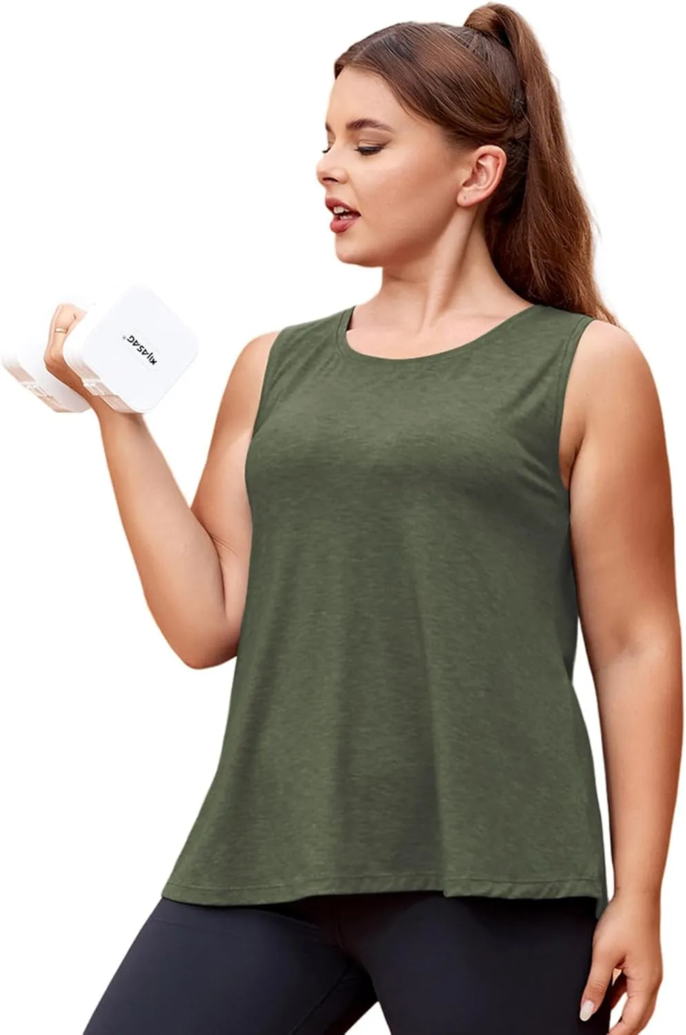 LALAGEN Plus Size Womens Workout Tank Tops Sleeveless Summer Loose Fit Flowy Yoga Athletic Running Shirts