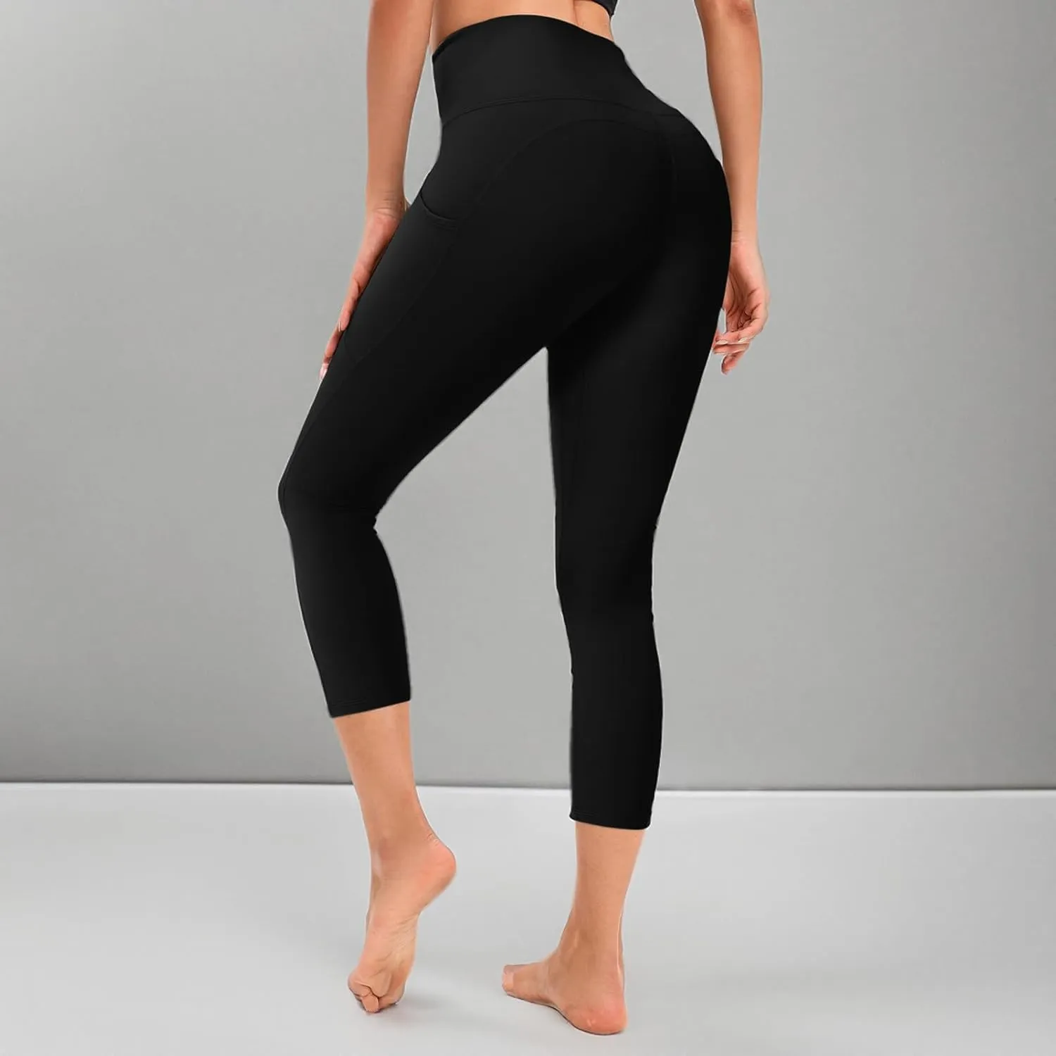 Leggings for Women, Upgraded High Waist Capri Yoga Leggings Workout Running Tummy with Pockets for Women