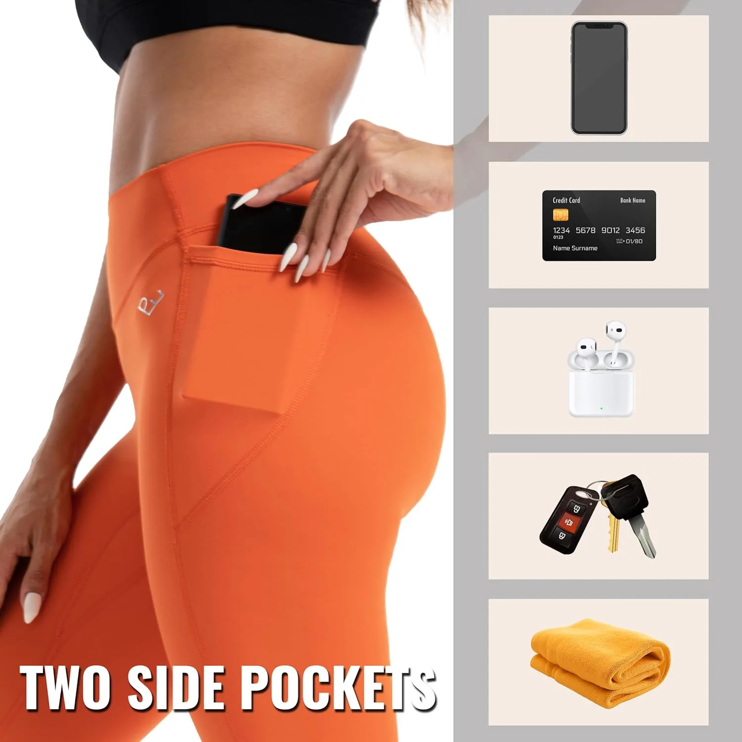 Leggings with Pockets for Women, Tummy Control High Waisted Activewear Leggings, Women's Workout Gym Yoga Pants