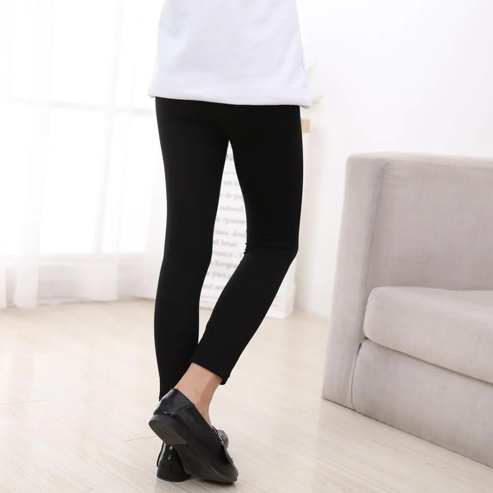 Little Girls Black Leggings Basic Toddler Girl Pants Soft Comfortable Baby Girls Leggings Pack of 5
