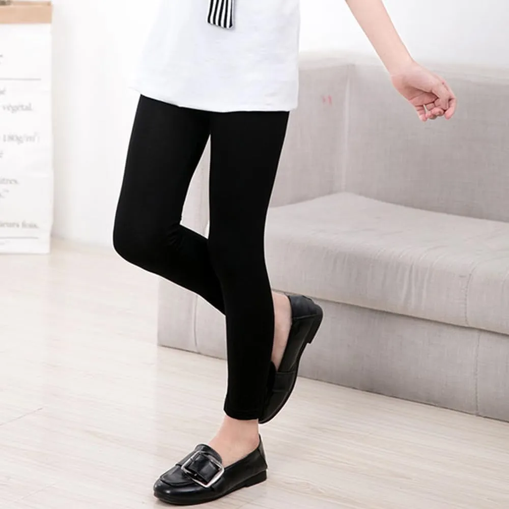 Little Girls Black Leggings Basic Toddler Girl Pants Soft Comfortable Baby Girls Leggings Pack of 5